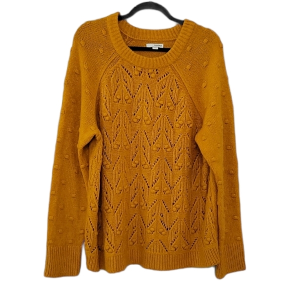 Sonoma Mustard Polka Dot Sweater 2X